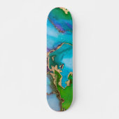Wasserfarben-Goldpfade Abstrakt Skateboard (Vorne)