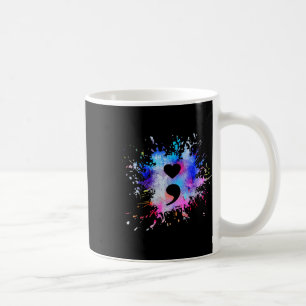 Wasserfarben-Grafik-Herz-Semikolon-Symbol Kaffeetasse