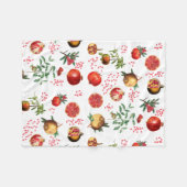 Wasserfarben Granatapfel Mittelmeerfruchtmuster Fleecedecke (Vorderseite (Horizontal))