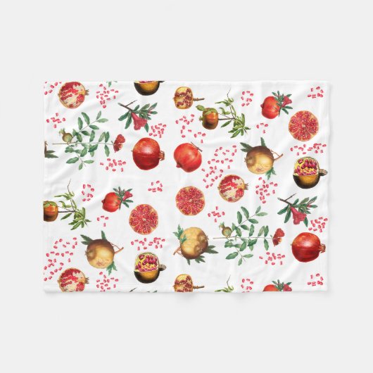 Wasserfarben Granatapfel Mittelmeerfruchtmuster Fleecedecke (Vorderseite (Horizontal))