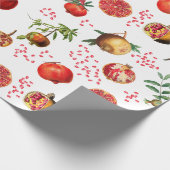 Wasserfarben Granatapfel Mittelmeerfruchtmuster Geschenkpapier (Ecke)