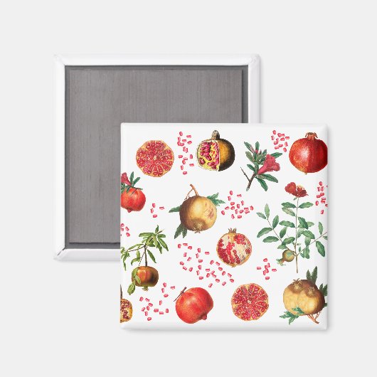 Wasserfarben Granatapfel Mittelmeerfruchtmuster Magnet (Vorderseite/Rückseite)