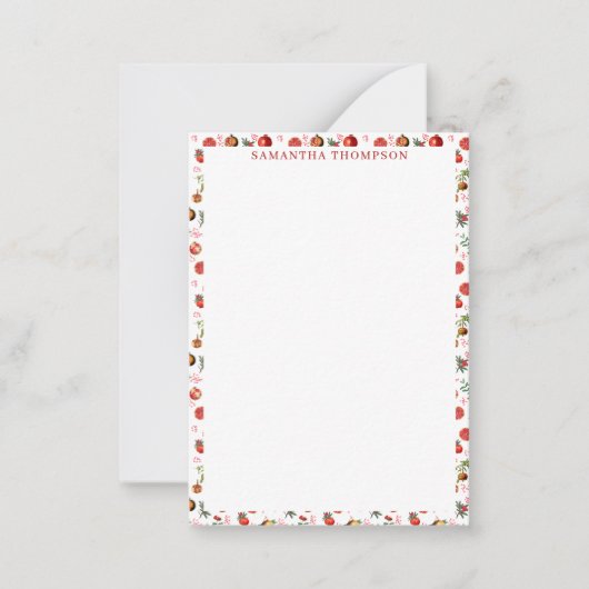 Wasserfarben Granatapfel Mittelmeerfruchtmuster Mitteilungskarte (Vorderseite)