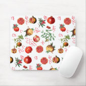 Wasserfarben Granatapfel Mittelmeerfruchtmuster Mousepad (Mit Mouse)