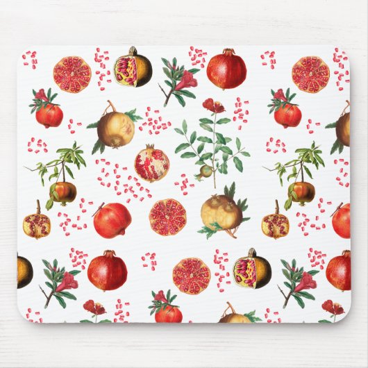 Wasserfarben Granatapfel Mittelmeerfruchtmuster Mousepad (Vorne)