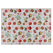 Wasserfarben Granatapfel Mittelmeerfruchtmuster Schneidebrett (Vorderseite)