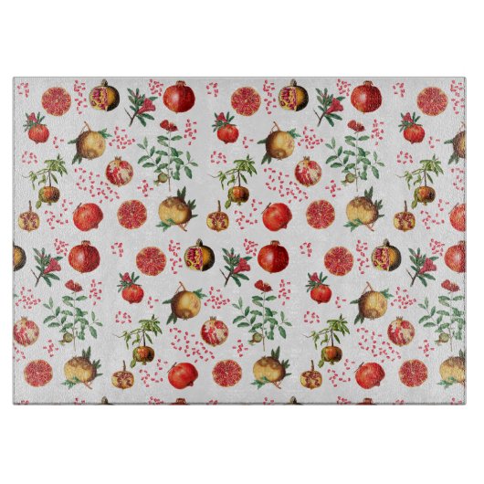 Wasserfarben Granatapfel Mittelmeerfruchtmuster Schneidebrett (Vorderseite)