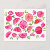 Wasserfarben-Grapefruit Postkarte (Vorderseite)