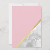 Wasserfarben Graue Rosa Goldfolie Hochzeit Einladung (Rückseite)