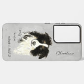 Wasserfarben-Grenz-Hunde Humor-Zitat Samsung Galaxy Hülle (Linke Seite)