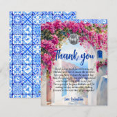 Wasserfarben Griechische Insel Blumenstrauß Dankes Feiertagskarte (Vorne/Hinten)