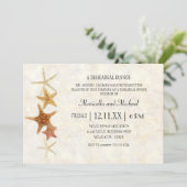 Wasserfarben-Griechisches SchlüsselmusterStarfish  Einladung (Stehend Vorderseite)