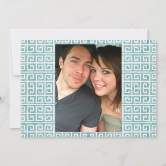 Wasserfarben-Griechisches SchlüsselmusterStarfish Einladung (Rückseite)