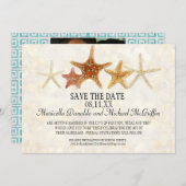 Wasserfarben-Griechisches SchlüsselmusterStarfish  Einladung (Vorne/Hinten)