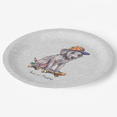 Wasserfarben Großes Dankopapapier Pappteller (Schrägansicht)