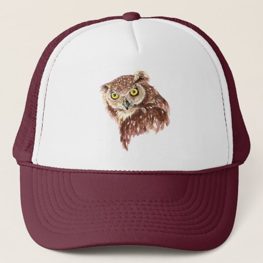 Wasserfarben Grumpy Angry Owl Bird Nature Truckerkappe (Vorderseite)