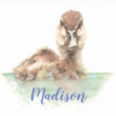 Wasserfarben Grumpy Wet Duck Bird Nature Individue Aufkleber (Vorderseite)