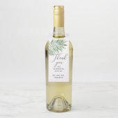 Wasserfarben Grün Tropische Hochzeit danke Flaschenanhänger (Auf Flasche)