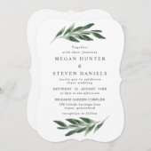 Wasserfarben Grüne Leaf Moderne Frühjahrssonne Einladung (Vorne/Hinten)