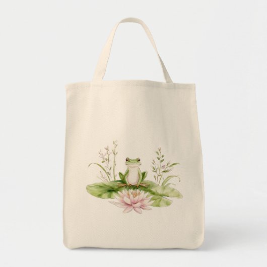 Wasserfarben Grüner Frosch Tragetasche (Vorne)