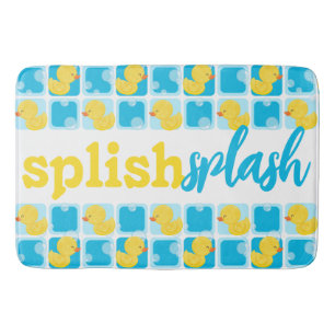 Wasserfarben-Gummiente Splish Splash kariert Badematte