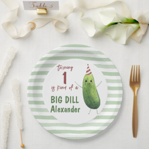 Wasserfarben-Gurke Big Dill Geburtstagsfeier Pappteller