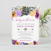 Wasserfarben Halloween Blume Kinderdusche Einladung (Stehend Vorderseite)