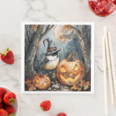 Wasserfarben Halloween-Chickadee für Decoupage Serviette (Beispiel)