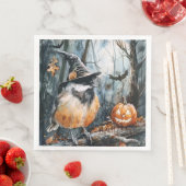 Wasserfarben Halloween-Chickadee für Decoupage Serviette (Beispiel)