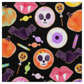Wasserfarben Halloween Cookies Spooky Muster Stoff (Nahaufnahme)