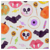 Wasserfarben Halloween Cookies Spooky Muster Stoff (Nahaufnahme)