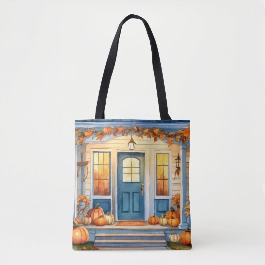 Wasserfarben Halloween Fall Pumpkins Autumn Leaves Tasche (Vorderseite)