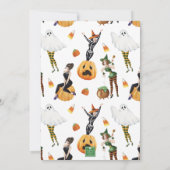 Wasserfarben Halloween Fashion Girls Hexen Party Einladung (Rückseite)