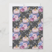 Wasserfarben Halloween Floral Pumpkins 1. Geburtst Einladung (Rückseite)