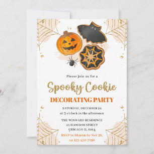 Wasserfarben-Halloween-Kekse-Dekorationsparty Einladung