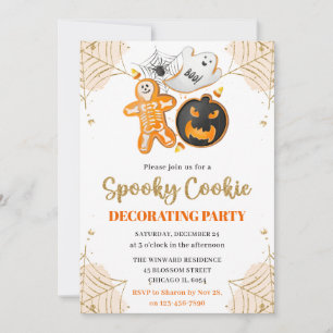 Wasserfarben-Halloween-Kekse-Dekorationsparty Einladung