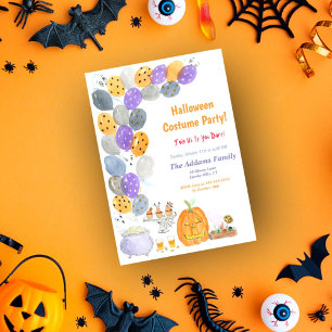 Wasserfarben-Halloween-Kostümparty Einladung