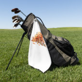 Wasserfarben-Halloween-Kürbis mit Herbstblättern O Golfhandtuch (Gras)