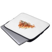 Wasserfarben-Halloween-Kürbis mit Herbstblättern O Laptopschutzhülle (Vorne Knopf)