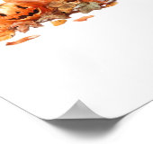 Wasserfarben-Halloween-Kürbis mit Herbstblättern O Poster (Ecke)