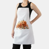 Wasserfarben-Halloween-Kürbis mit Herbstblättern O Schürze (InSitu)