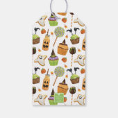 Wasserfarben Halloween Lollipop Cupcakes und Candy Geschenkanhänger (Rückseite)