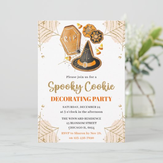 Wasserfarben-Halloween-Party Einladung (Stehend Vorderseite)