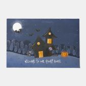 Wasserfarben Halloween Spuk Haus Fußmatte (Vorderseite)