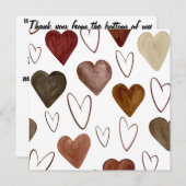 Wasserfarben Hand Ausgezeichnete Linien Herz Skizz Dankeskarte (Vorne/Hinten)