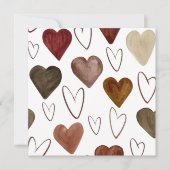 Wasserfarben Hand Ausgezeichnete Linien Herz Skizz Dankeskarte (Vorderseite)