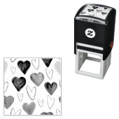 Wasserfarben Hand Ausgezeichnete Linien Herz Skizz Permastempel (Beispiel)