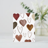 Wasserfarben Hand Ausgezeichnete Linien Herz Skizz Postkarte (Stehend Vorderseite)