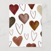 Wasserfarben Hand Ausgezeichnete Linien Herz Skizz Postkarte (Vorderseite)