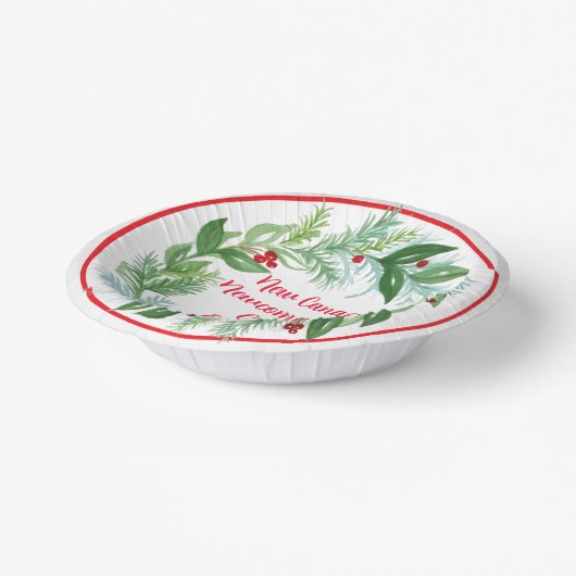 Wasserfarben Hand bemalt Weihnachtskranz Pappteller (Gewinkelt)